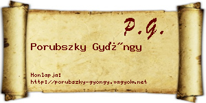 Porubszky Gyöngy névjegykártya